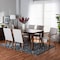 Baxton Studio Glenda Mid-Century Modern Greyish Beige Fabric and Walnut Brown Finished Wood 7-Piece Dining Set 187-7364-10520-Zoro - alternate 4